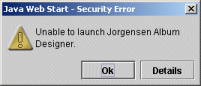 Error launching JAD